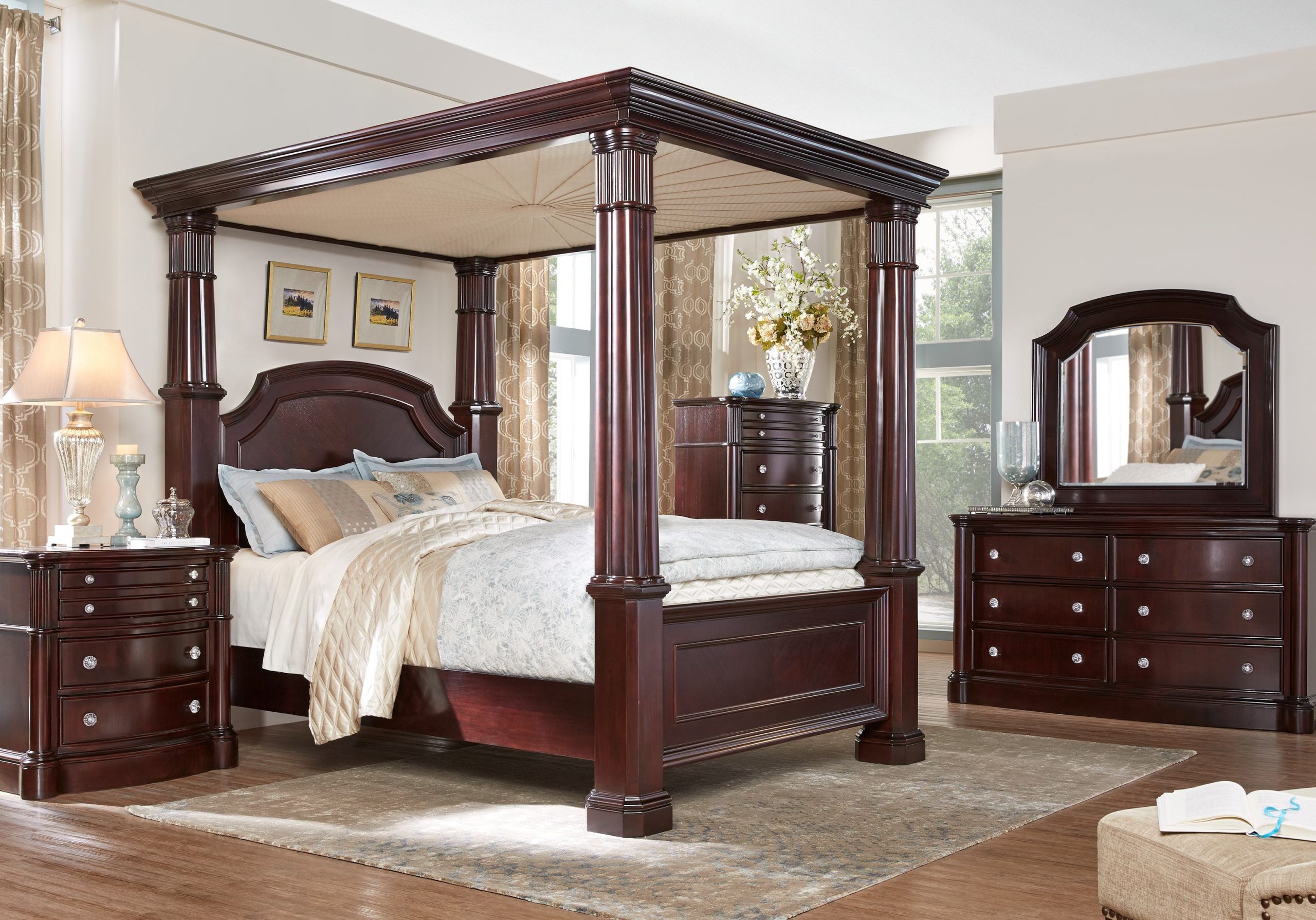 Luxurious 7-Piece Canopy Bed Bedroom Set For A Serene Sleep with The evolution of luxury king size canopy bedroom sets throughout history