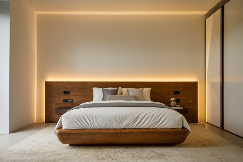 Magnificent Bed Headboard Design For Master Bedroom for Bedroom Set With Lights In Headboard