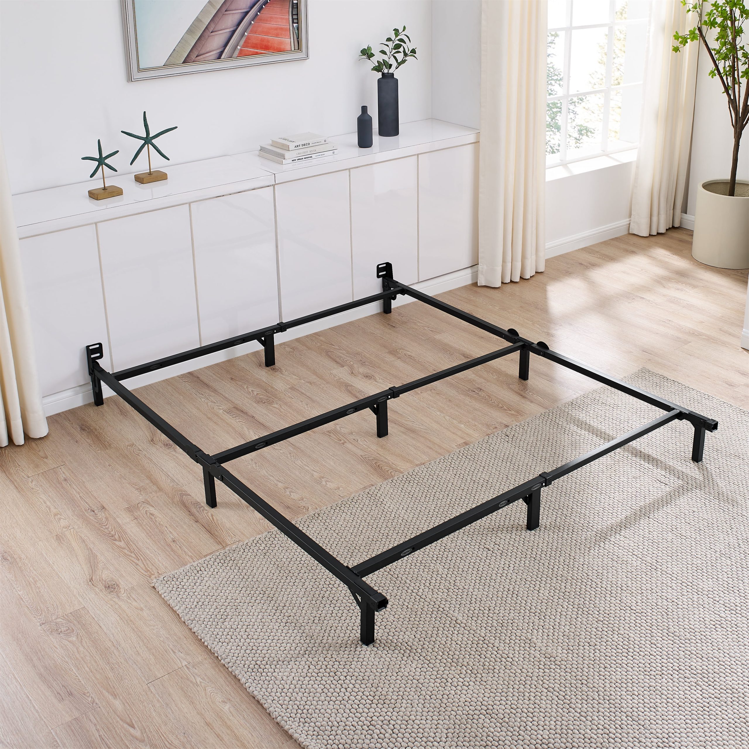 Mainstays 7" Twin/Full/Queen Size Adjustable Metal Bed Frame, Black ... within The hidden costs of choosing metal versus traditional materials for twin beds