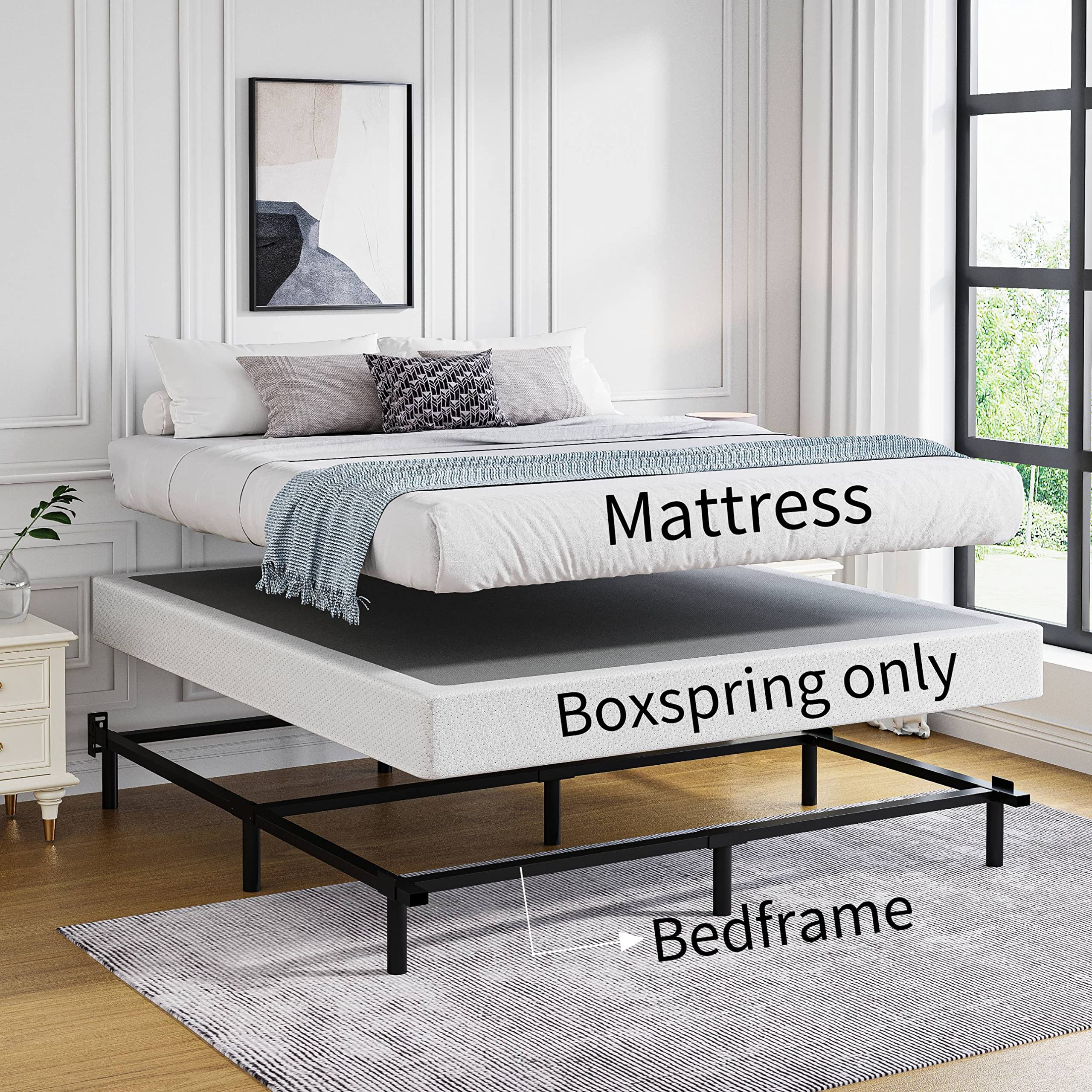 Metal Frame Box Spring Full Size Box Spring Bed Frames Bed Bath regarding What size box spring do you really need for a king bed?