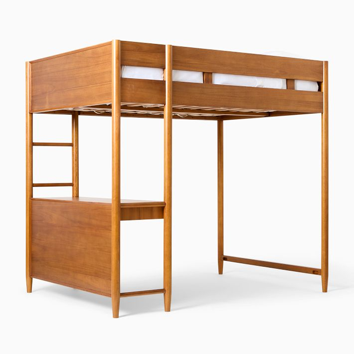 Mid-Century Double Loft Bed W/ Desk | West Elm with Creating Modern Comfort with Authentic Mid Century Loft Bed Styles