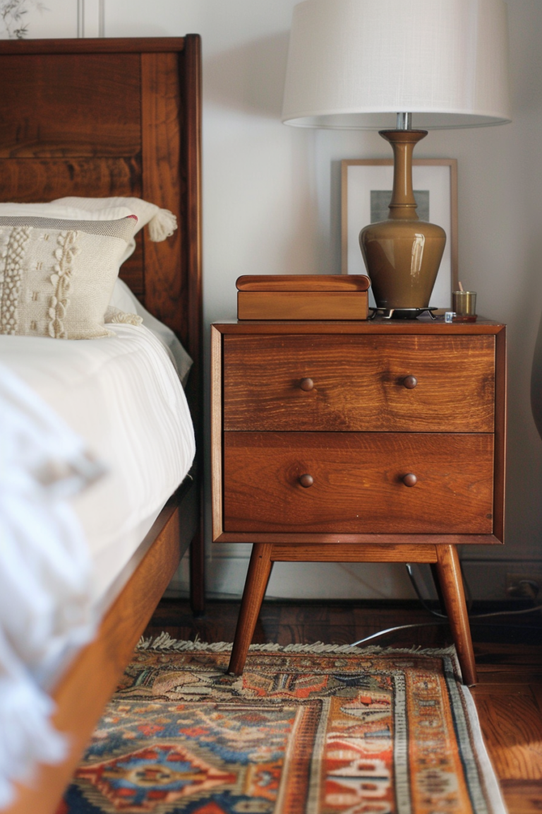 Mid-Century Modern Bedside Table - Quiet Minimal for Mid Century Modern Bed Side Table