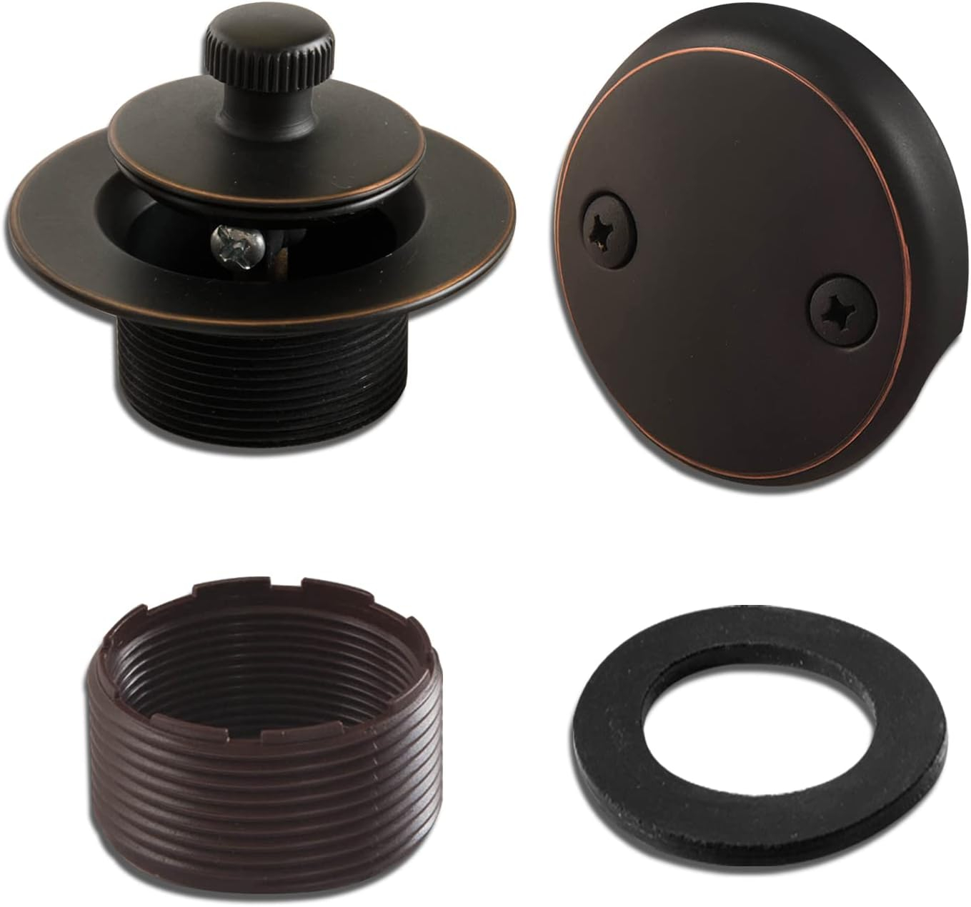 Moen Oil-Rubbed Bronze Push-N-Lock Tub And Shower Drain Kit With 1-1/2 ... throughout Why oil rubbed bronze remains a timeless choice for modern bathroom design