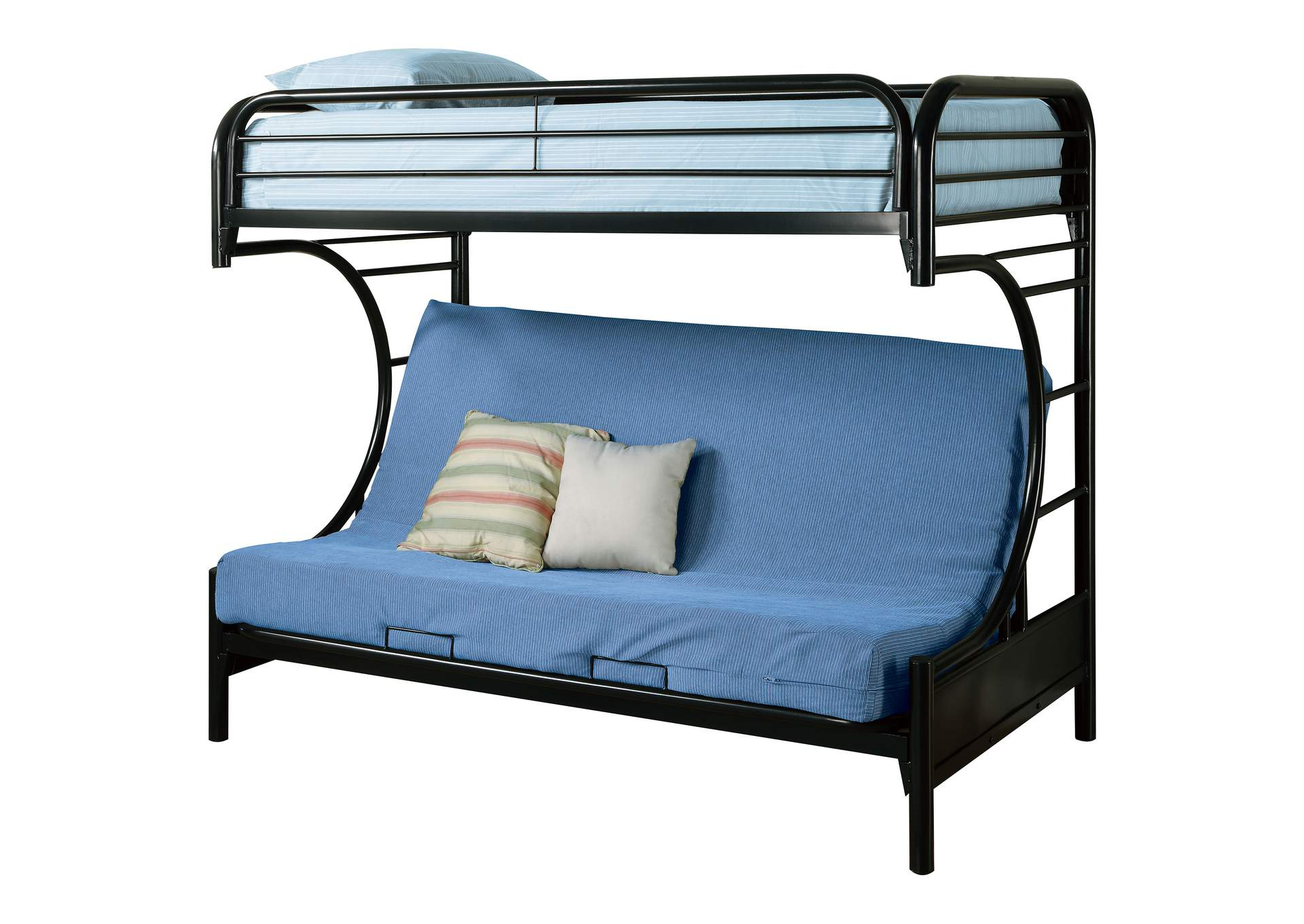 Montgomery Metal Twin Over Futon Bunk Bed Black for How to Choose the Right Twin and Futon Bunk Bed for Your Family's Needs
