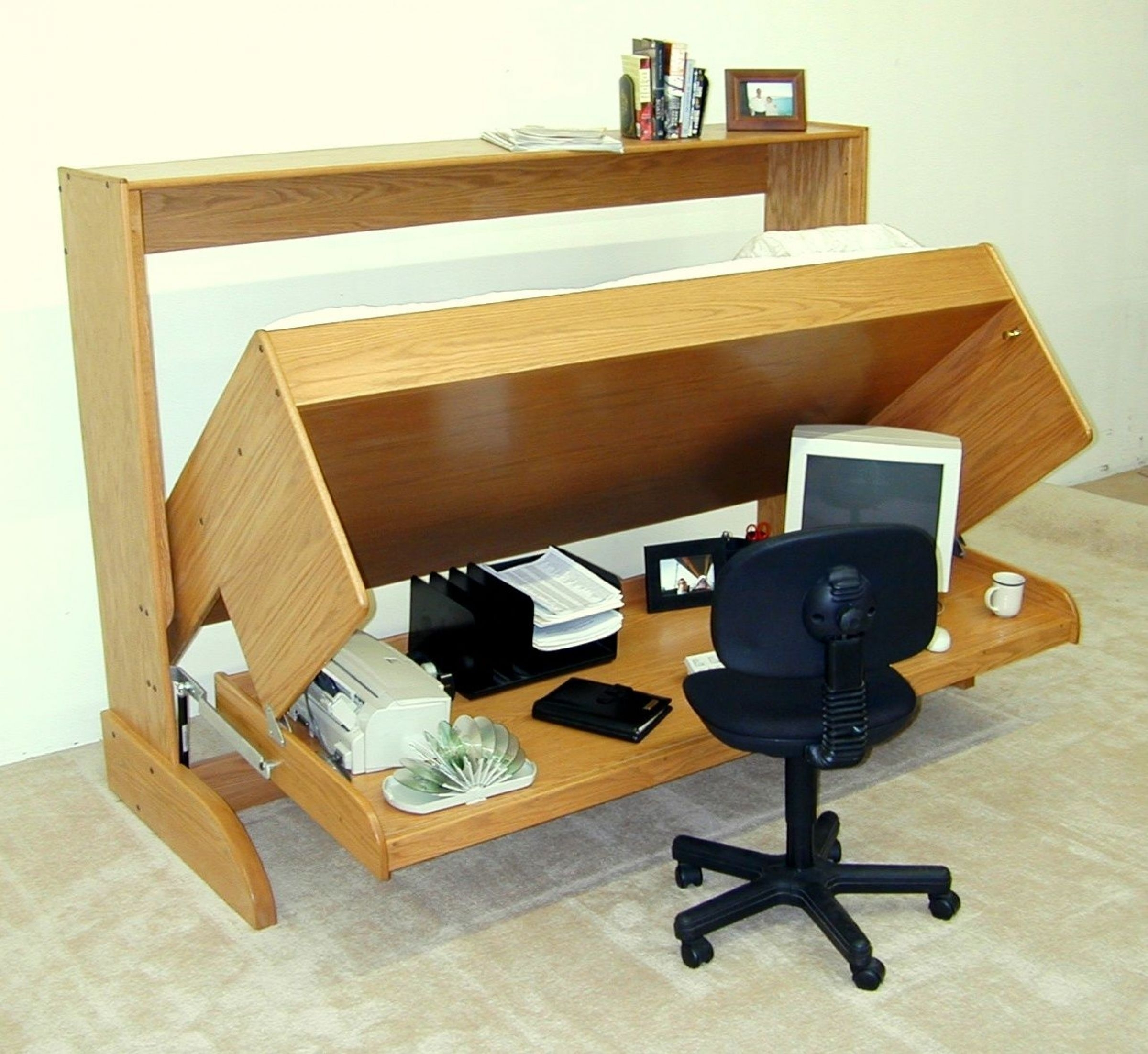 Murphy Bed With Desk - Visualhunt throughout Table That Turns Into A Bed