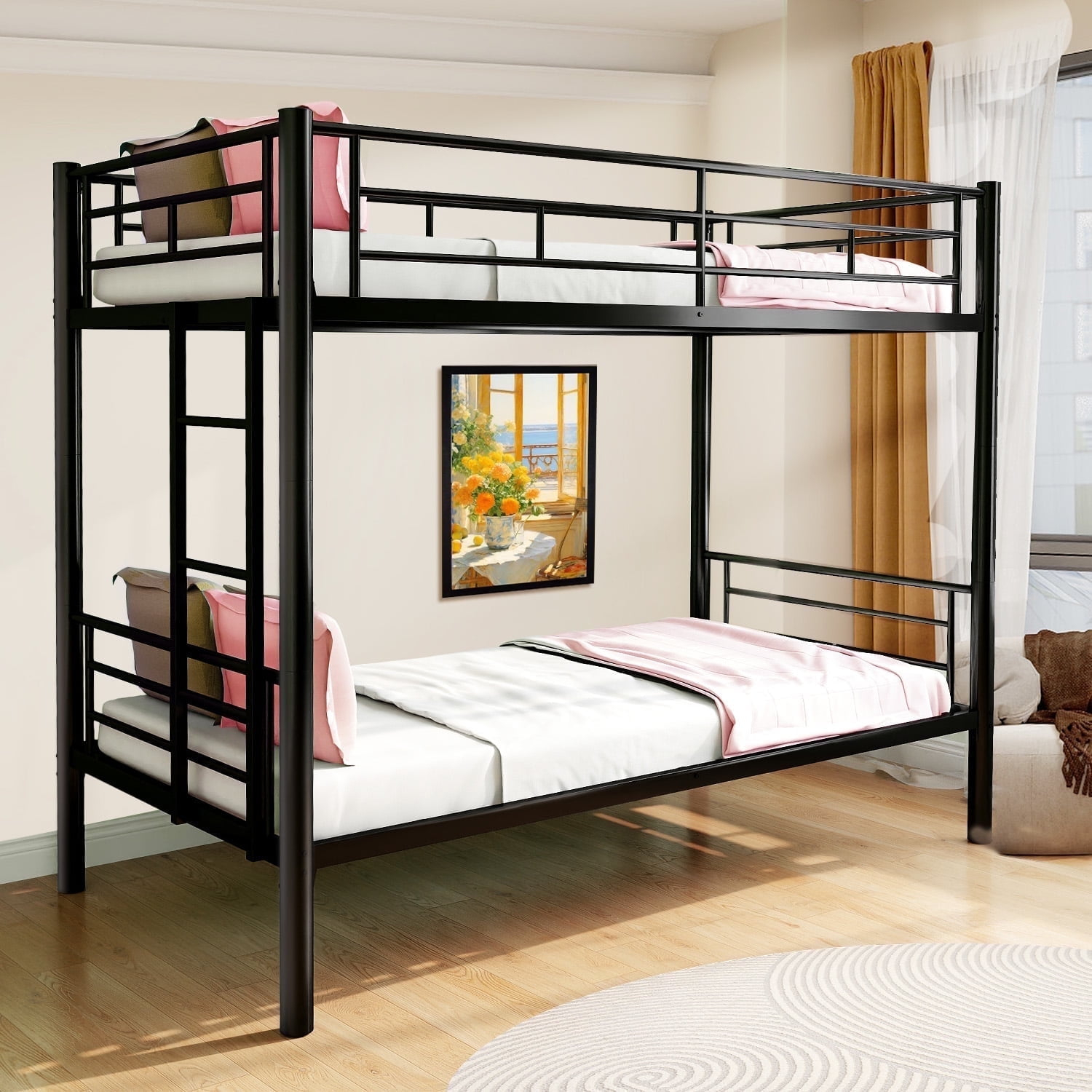 Netrum Twin Bunk Beds Twin Over Twin Loft Bunk Bed For Adults Metal ... regarding Twin Heavy Duty Bunk Beds For Adults