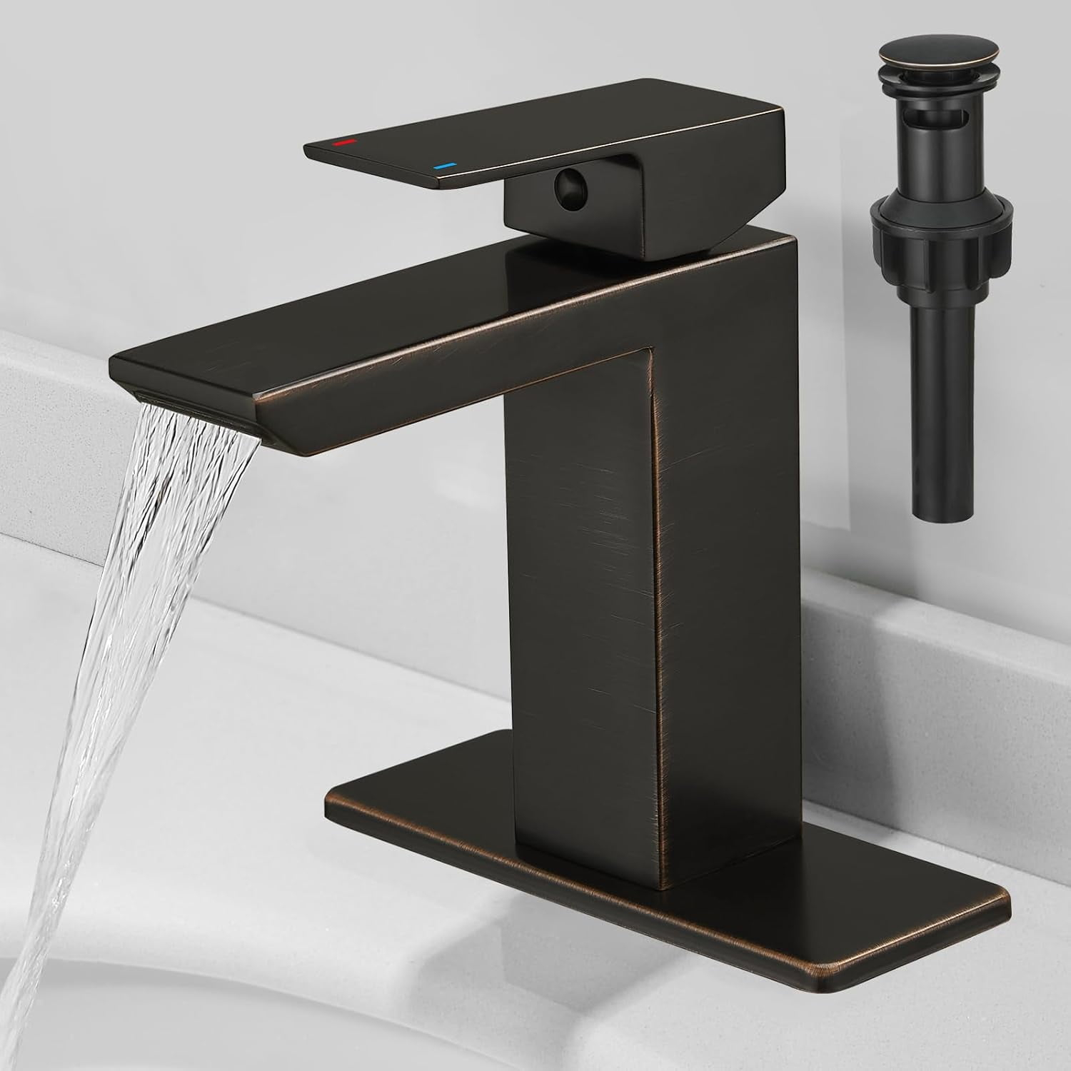 Oil Rubbed Bronze Bathroom Faucets Set With Pop Up Drain Single Handle ... inside Bathroom Oil Rubbed Bronze Faucets