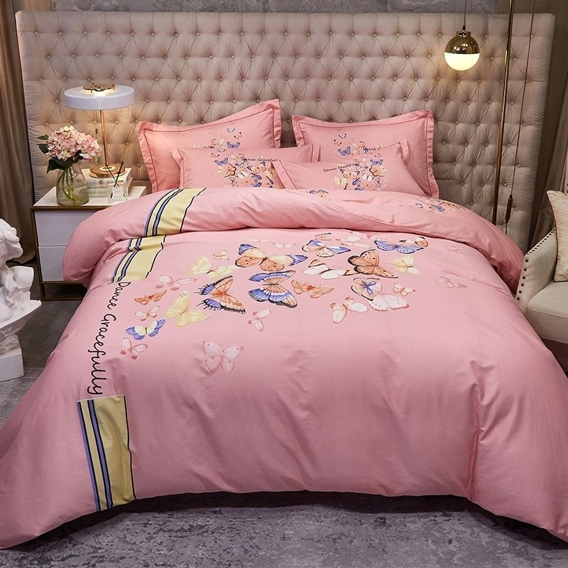 Pink Black And Blue Beautiful Butterfly Trendy Girly Elegant Full ... throughout Pink And Blue Bedding Sets
