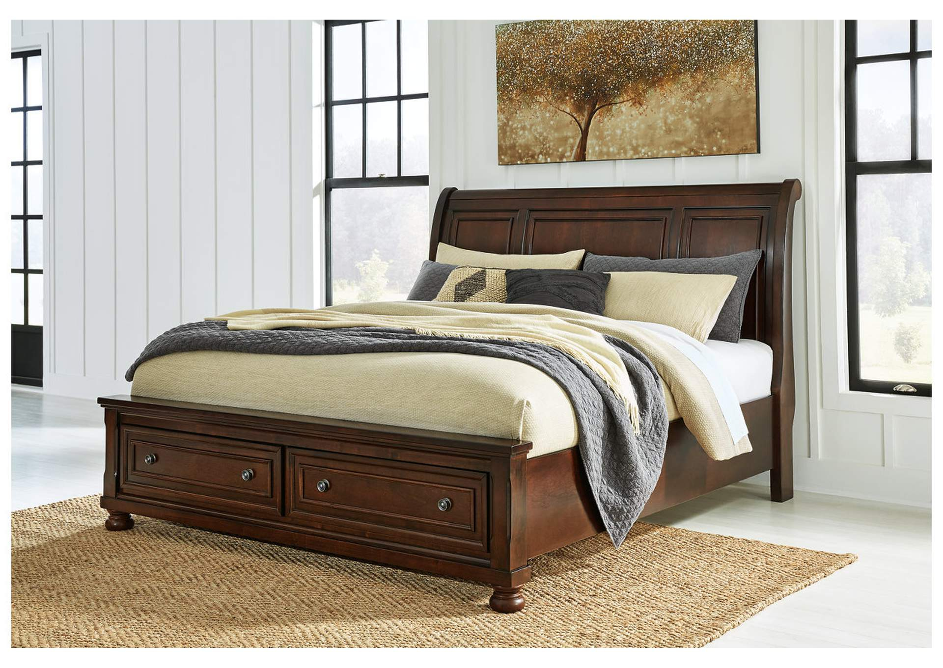 Porter King Sleigh Storage Bed with King Sleigh Bed With Storage