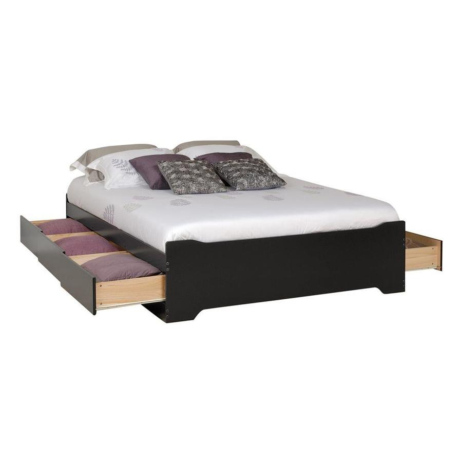 Prepac Coal Harbor Black Queen Platform Bed With Storage At Lowes.com regarding How to Choose the Right Black Platform Bed with Hidden Storage