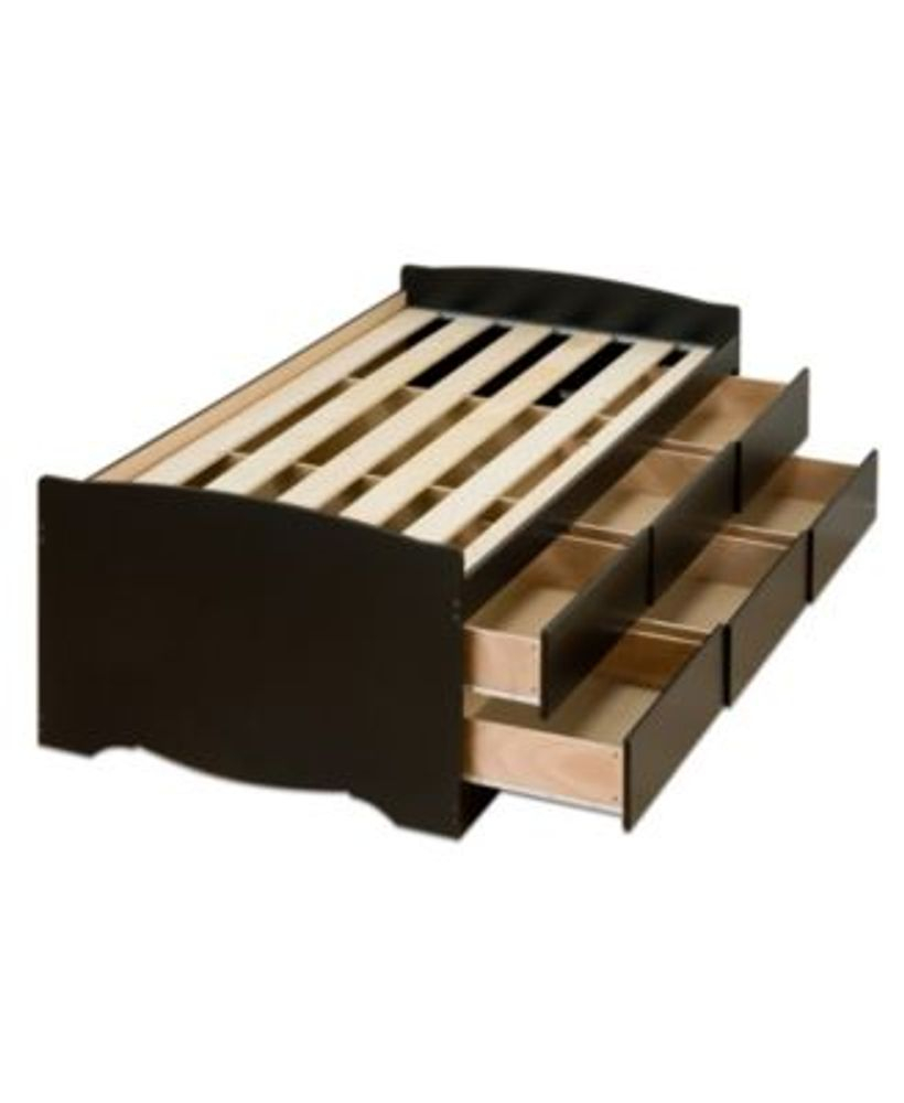 Prepac Tall Twin Captain's Platform Storage Bed With 6 Drawers | Mall ... in Twin Captains Bed With 6 Drawers