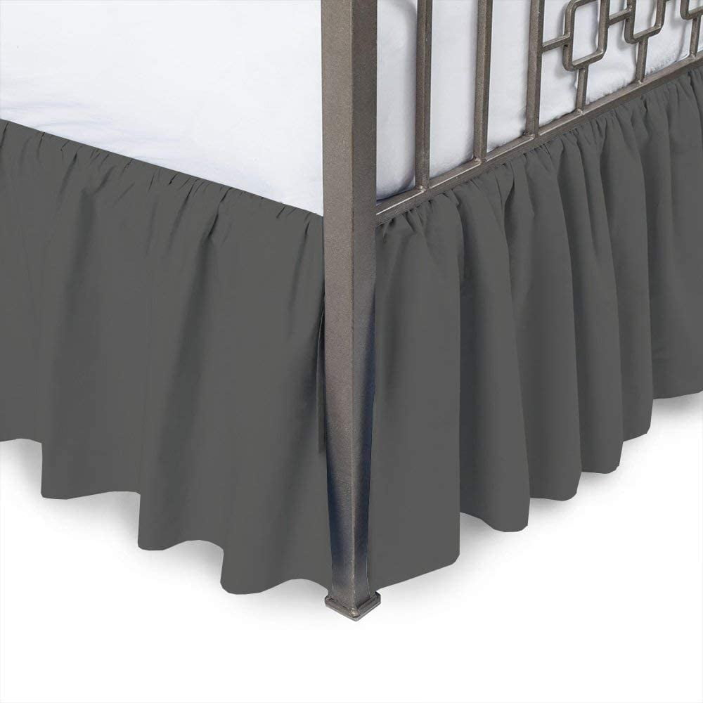 Queen Size Bed Skirt With Split Corners - 12 Inch Drop Smooth & Soft ... for Size Of Queen Bed Skirt