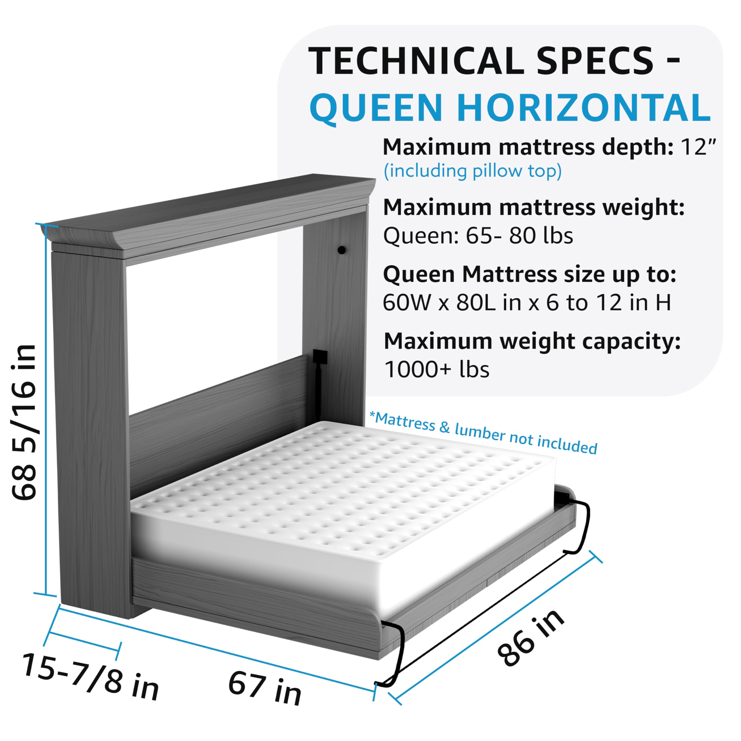Queen Size Murphy Bed Kit Queen Size Murphy Bed Wall Bed With Drawer pertaining to Dimensions Of A Queen Size Murphy Bed