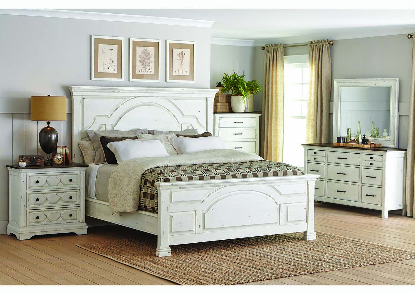 Rustic King Bedroom Set - Signature Design By Ashley Naydell 4 Piece ... throughout Rustic Farmhouse King Bedroom Set