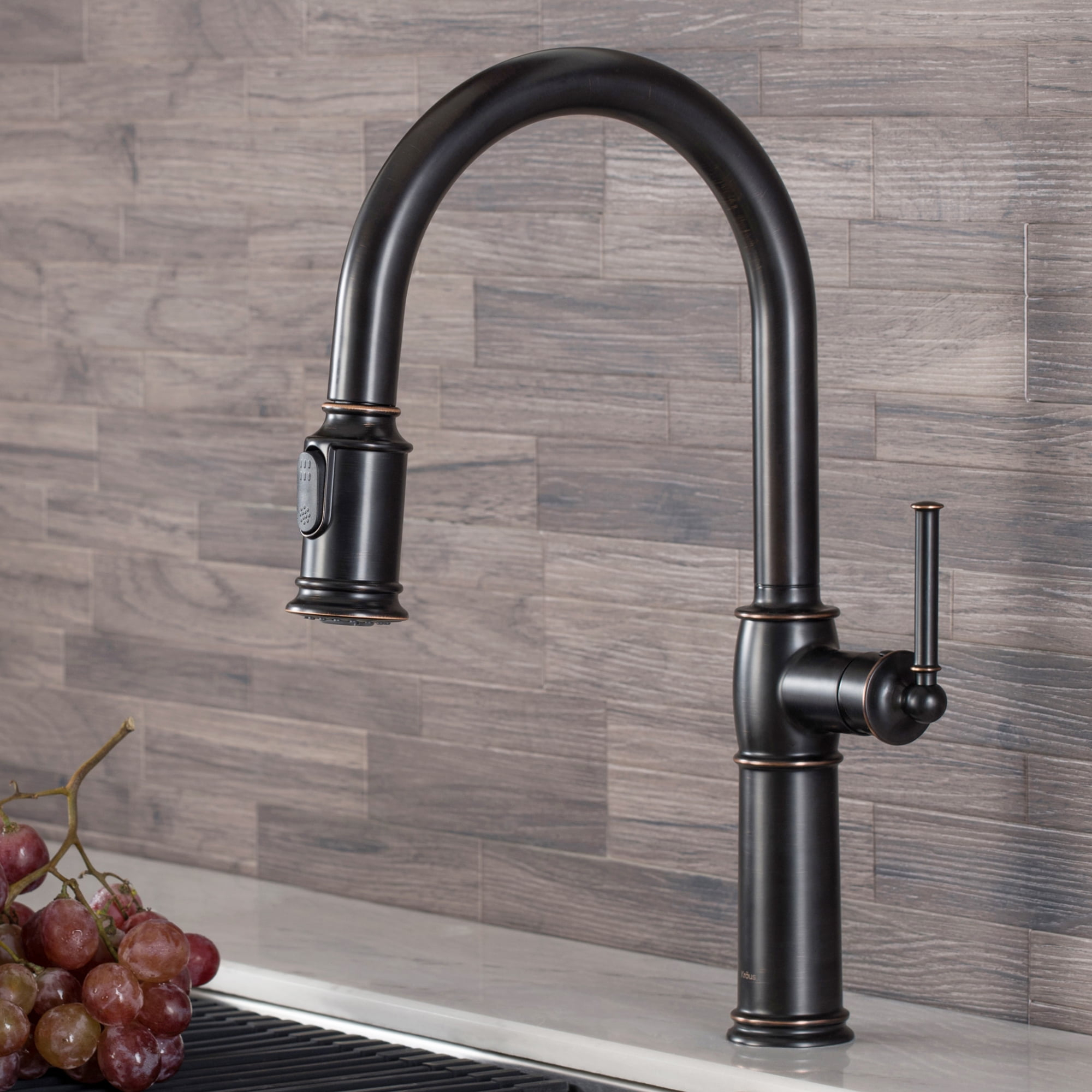 Selletteâ„¢ Traditional Single Handle Pull-Down Kitchen Faucet In Oil ... for Kitchen Faucet Oil Rubbed Bronze
