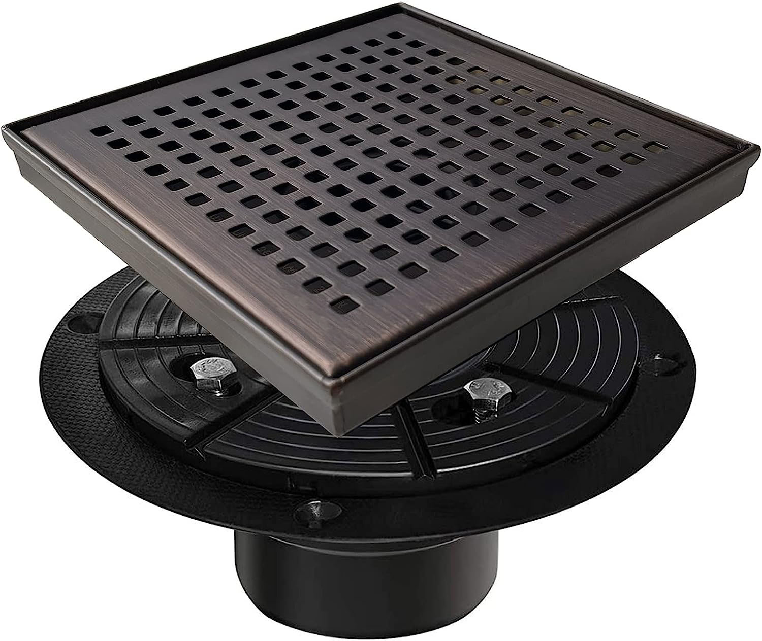Shower Drain With Oil Rubbed Bronze Removable Grate/Square Drain Base ... with regard to Oil Rubbed Bronze Bathroom Drain
