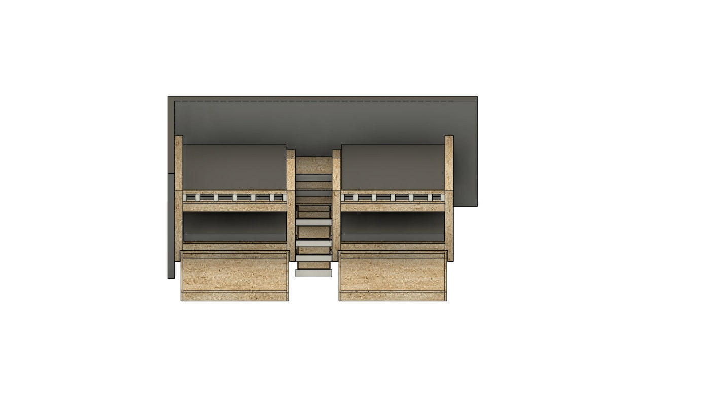Side-By-Side Full Over Full With Drawers And Trundle - Six Bed Bunk ... regarding Transforming Tiny Bedrooms with Innovative Side by Side Loft Bed Ideas