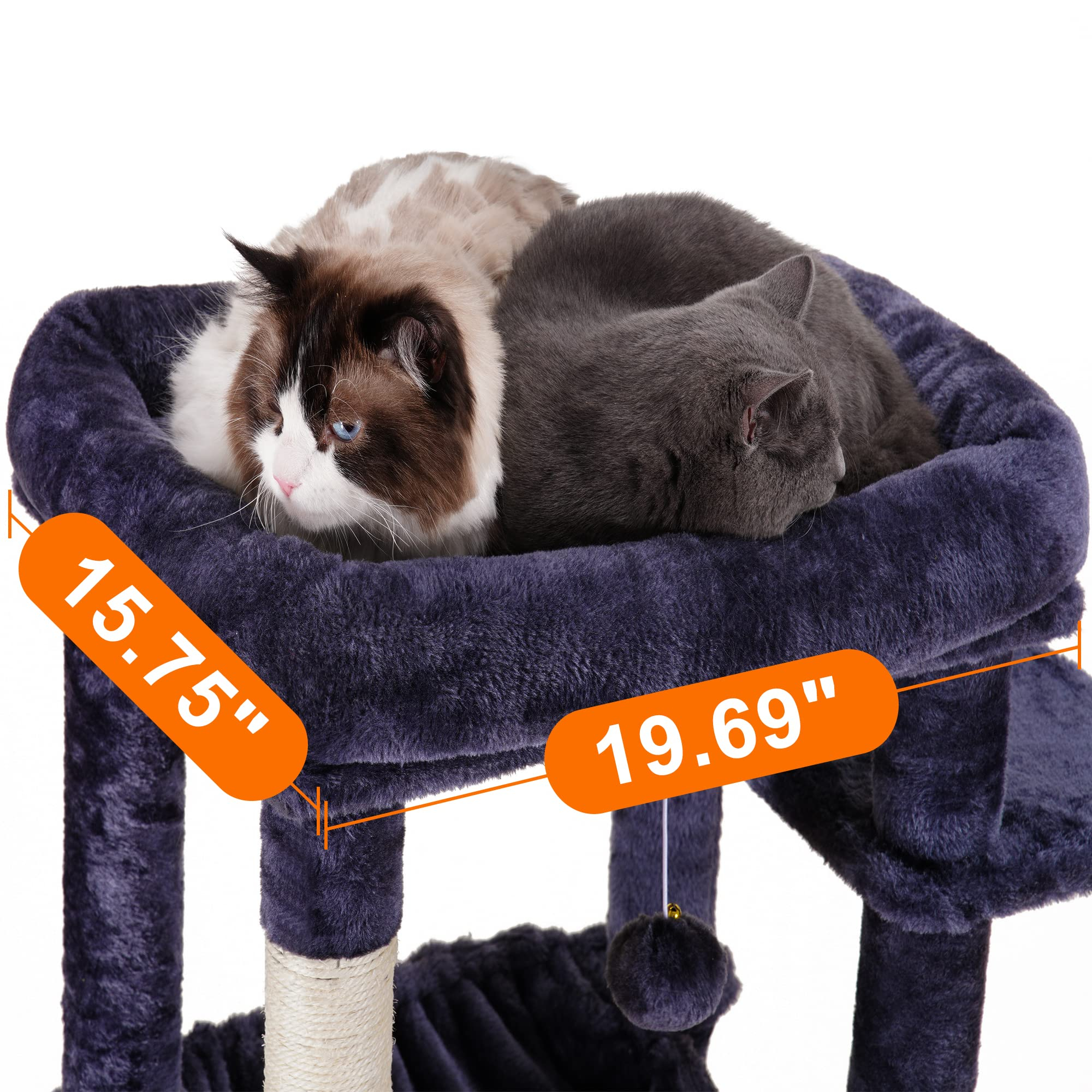 Snapklik.com : Heybly Cat Tree For Large Cats 20 Lbs Heavy Duty,69 ... inside The Science Behind Why Cats Love Certain Cat Tree Beds