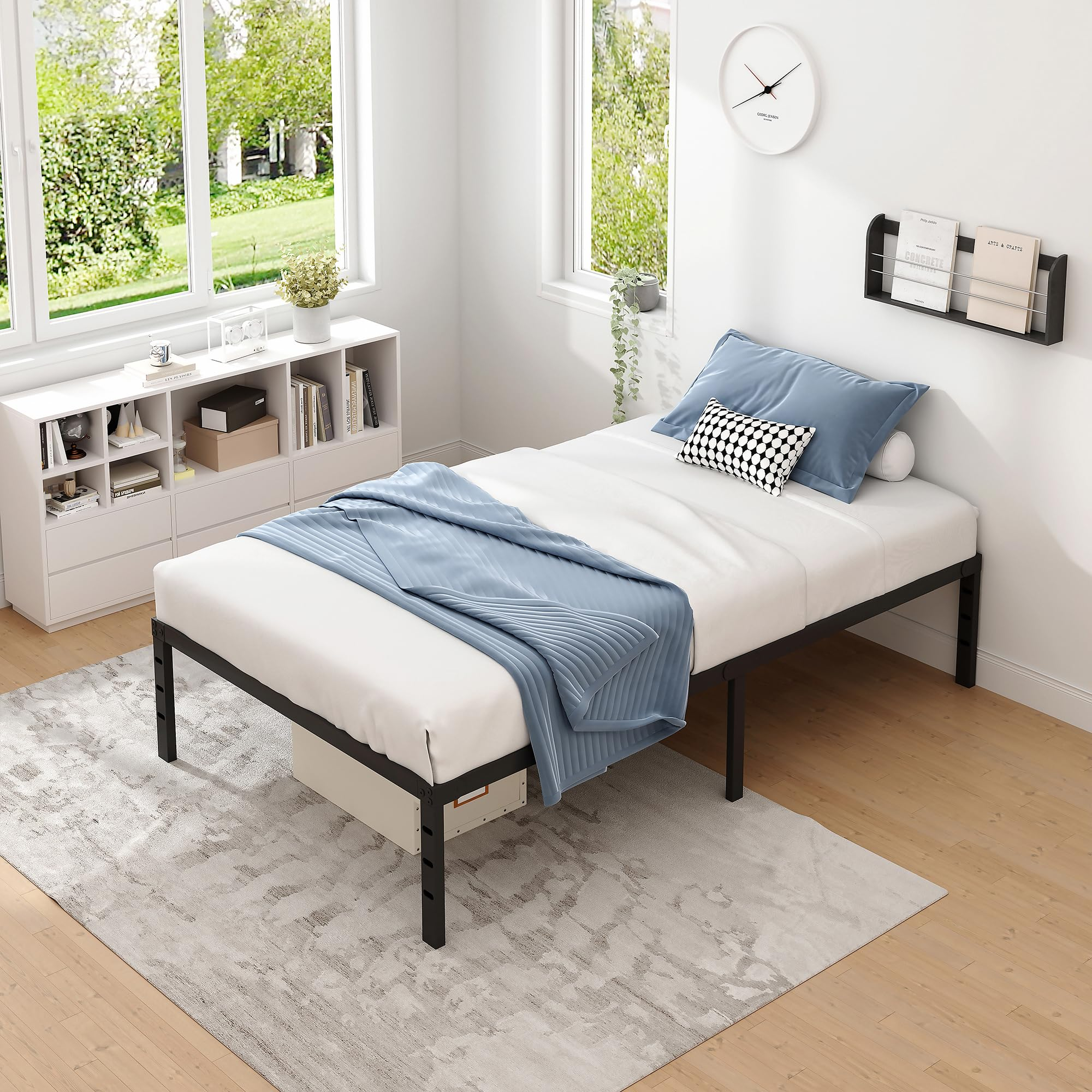 Snapklik.com : New Jeto Metal Bed Frame,Twin Size Bed Frame regarding Metal Frame Twin Size Bed