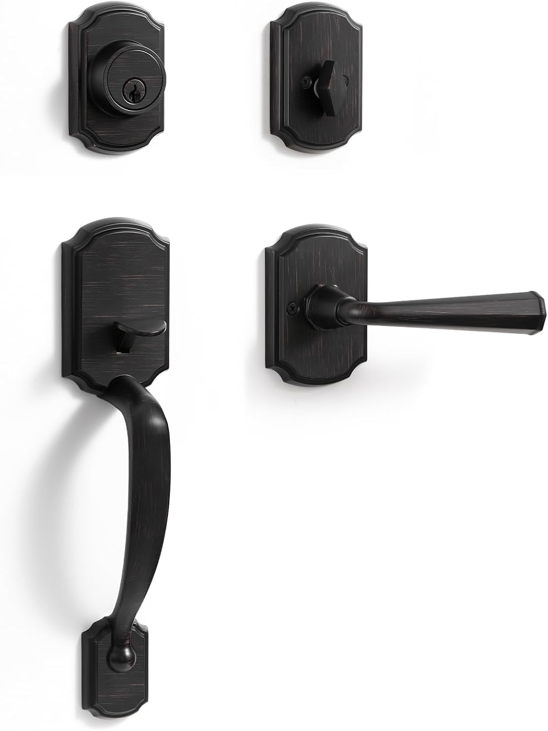 Sorwduerm 1 Pack Oil Rubbed Bronze Front Door Handle And Deadbolt Set ... for Oil Rubbed Bronze Front Door Handle