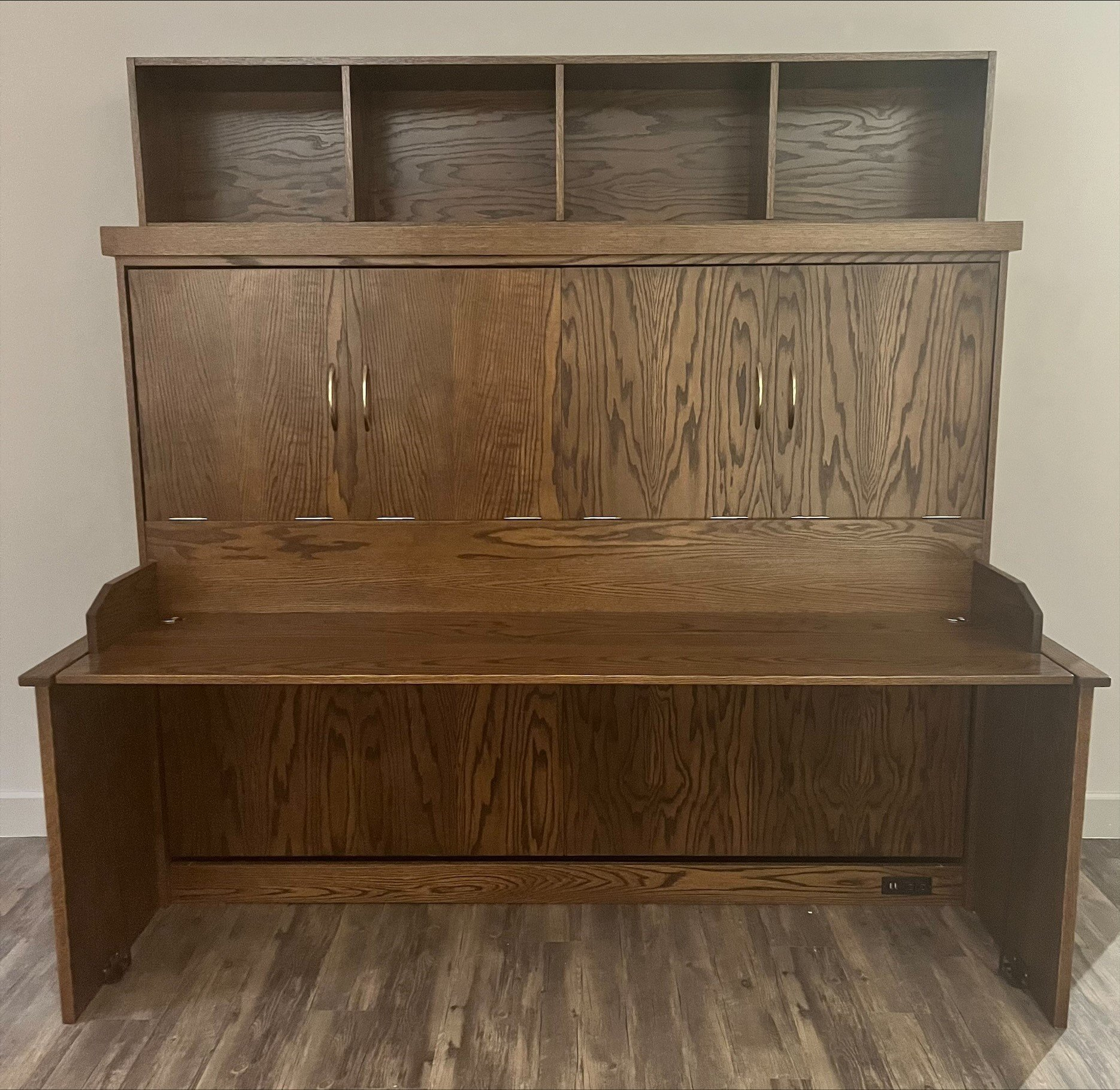 Space Saving Murphy Bed Desk Combo - Amish Made Horizontal Wall Bed in Maximizing Small Spaces with Horizontal Wall Bed and Desk Integration