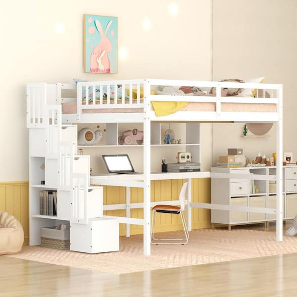 Stairs - Loft Beds - The Home Depot intended for Full Size Stair Loft Bed