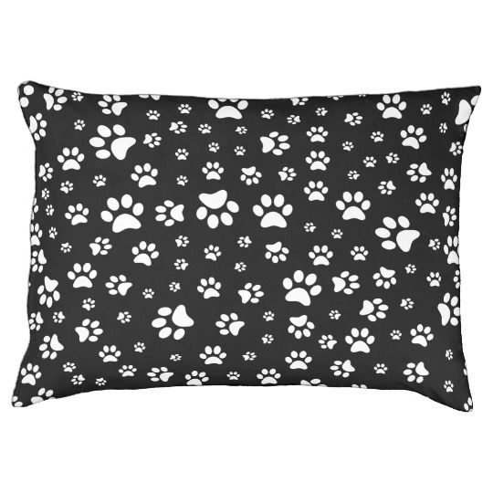 Stylish Black And White Paw Print Dog Bed | Black And White Dog, Dog ... for Black And White Dog Bed