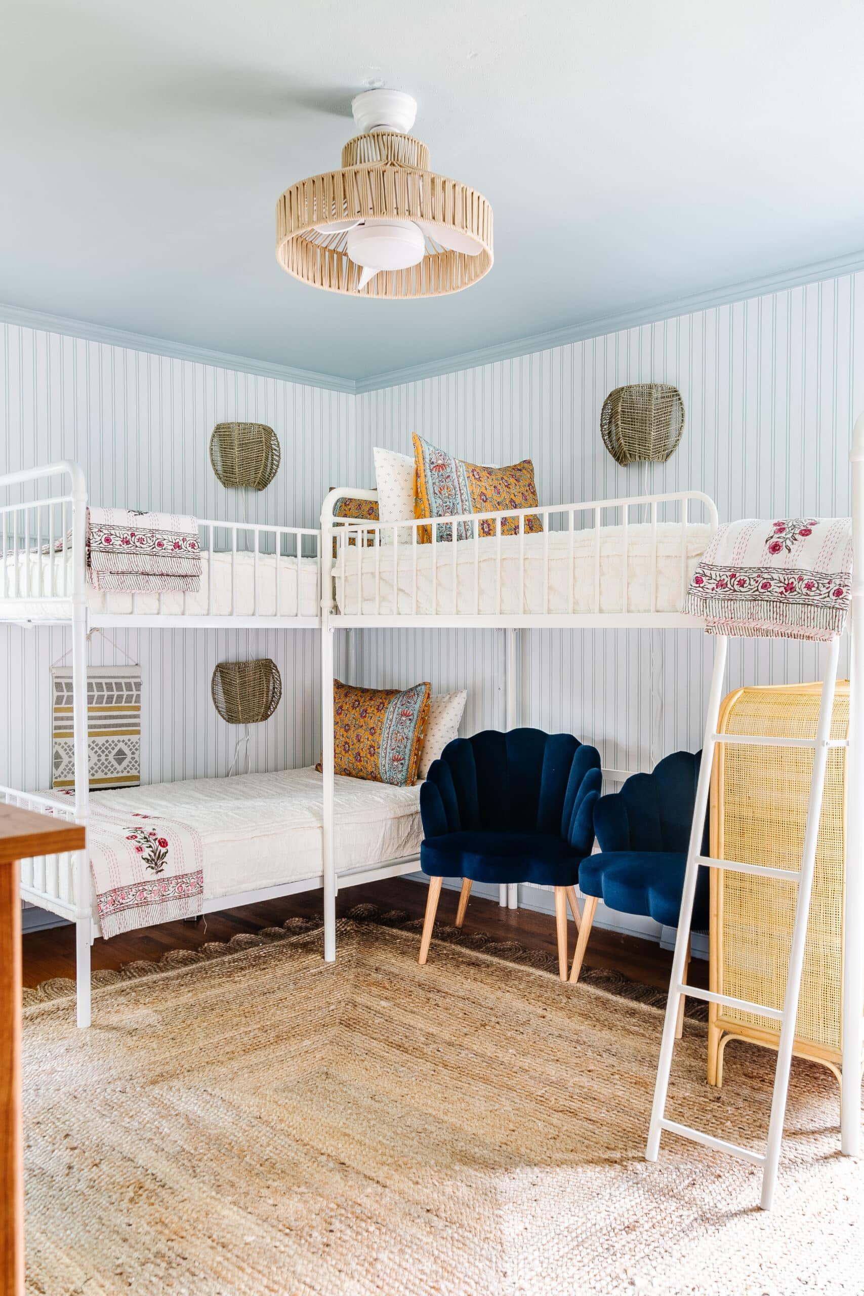 Teenage Triple Bunk Bed Beach Themed Bedroom Makeover - Design It ... regarding Bunk Bed With Reading Nook