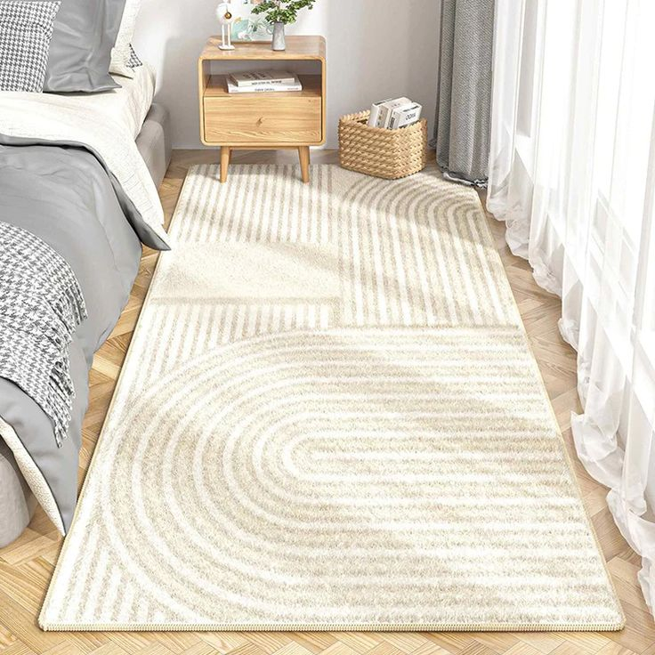 Thick Modern Runner Rugs Next To Bed, Contemporary Runner Rugs For Liv ... inside Runner Rug Next To Bed