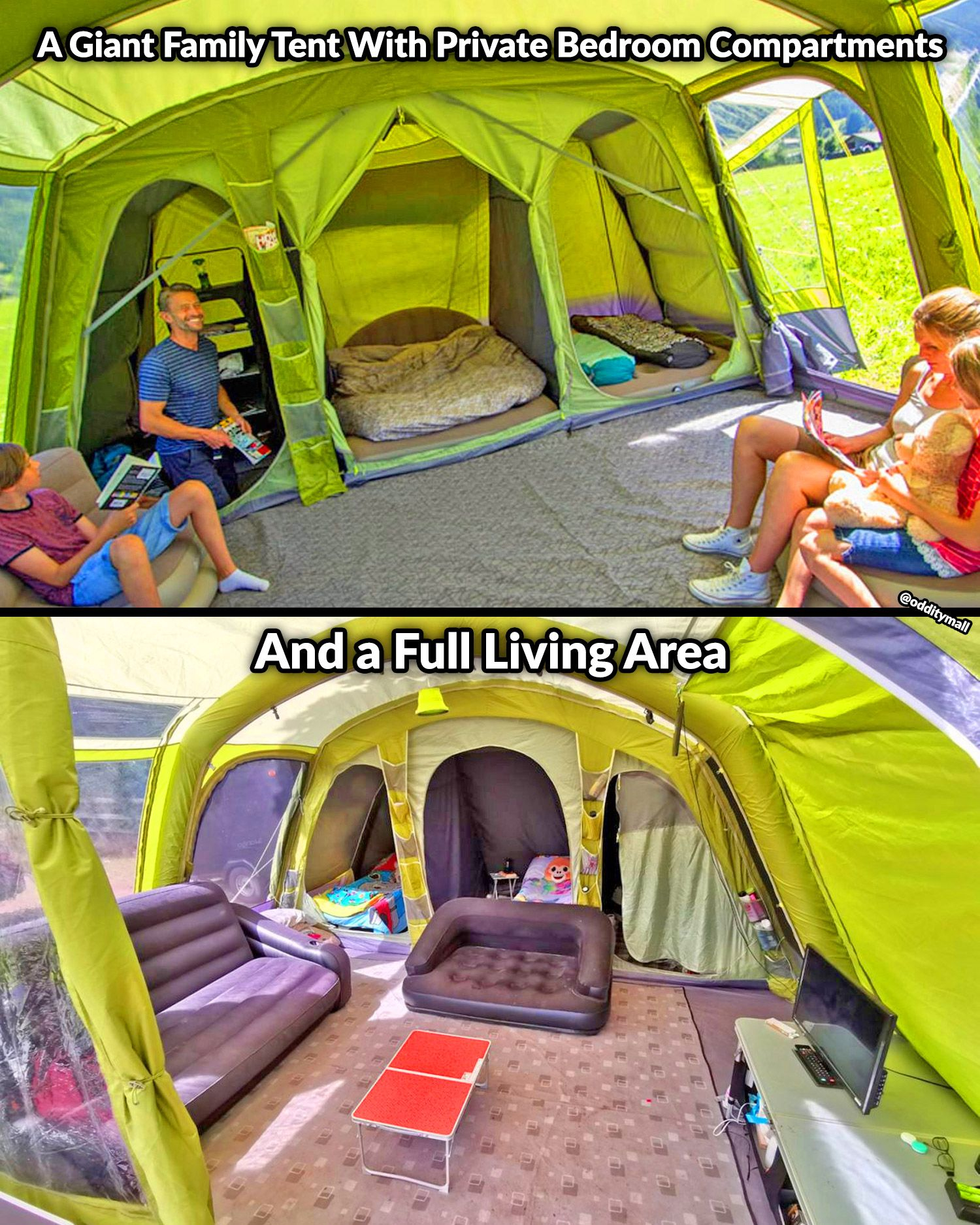 This Giant Family Tent Has Private Bedroom Compartments And A Full ... with regard to 4 Bedroom Tent With Living Room