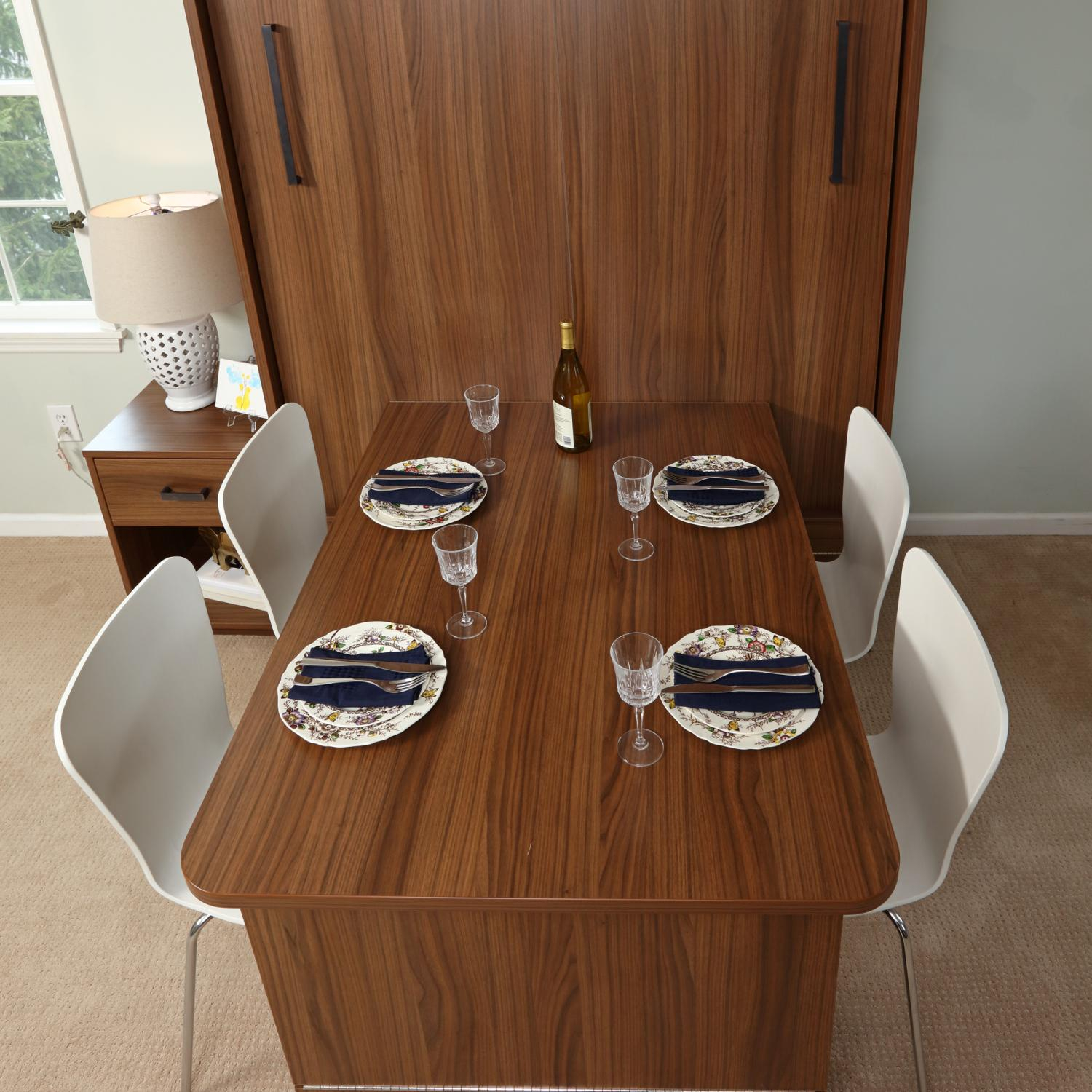 This Incredible Murphy Bed Turns Into A Desk Or Dining Table When Folded Up pertaining to The Ultimate Comfort Solution: When Your Workspace Becomes Your Bedroom