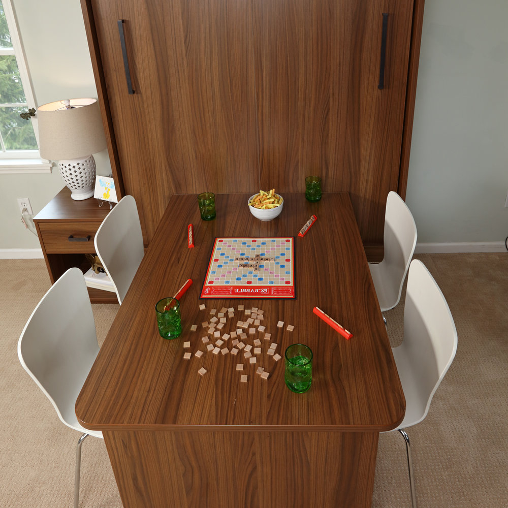 This Incredible Murphy Bed Turns Into A Desk Or Dining Table When Folded Up with Maximizing Small Apartments: Folding Table Bed Systems Explained