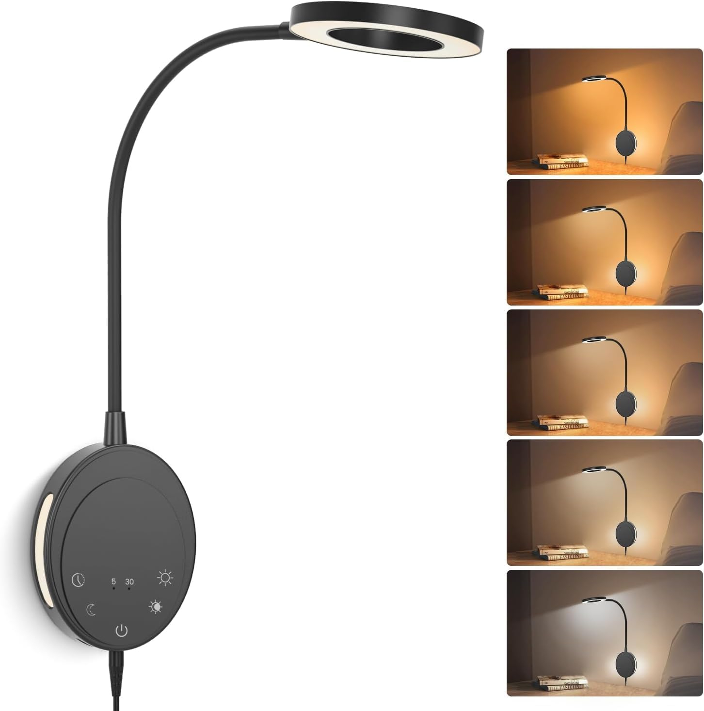 Topmb Wall Mounted Reading Light,Bed Headboard Lamp With 10W Usb Output ... for Wall Mounted Reading Light For Bed