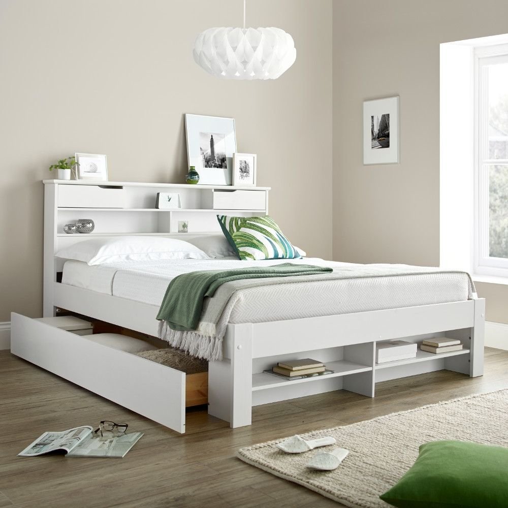 Transform Your Bedroom With A White Bed Frame With Storage - Home ... pertaining to How to Choose the Perfect White Bed Frame with Drawers for Your Space