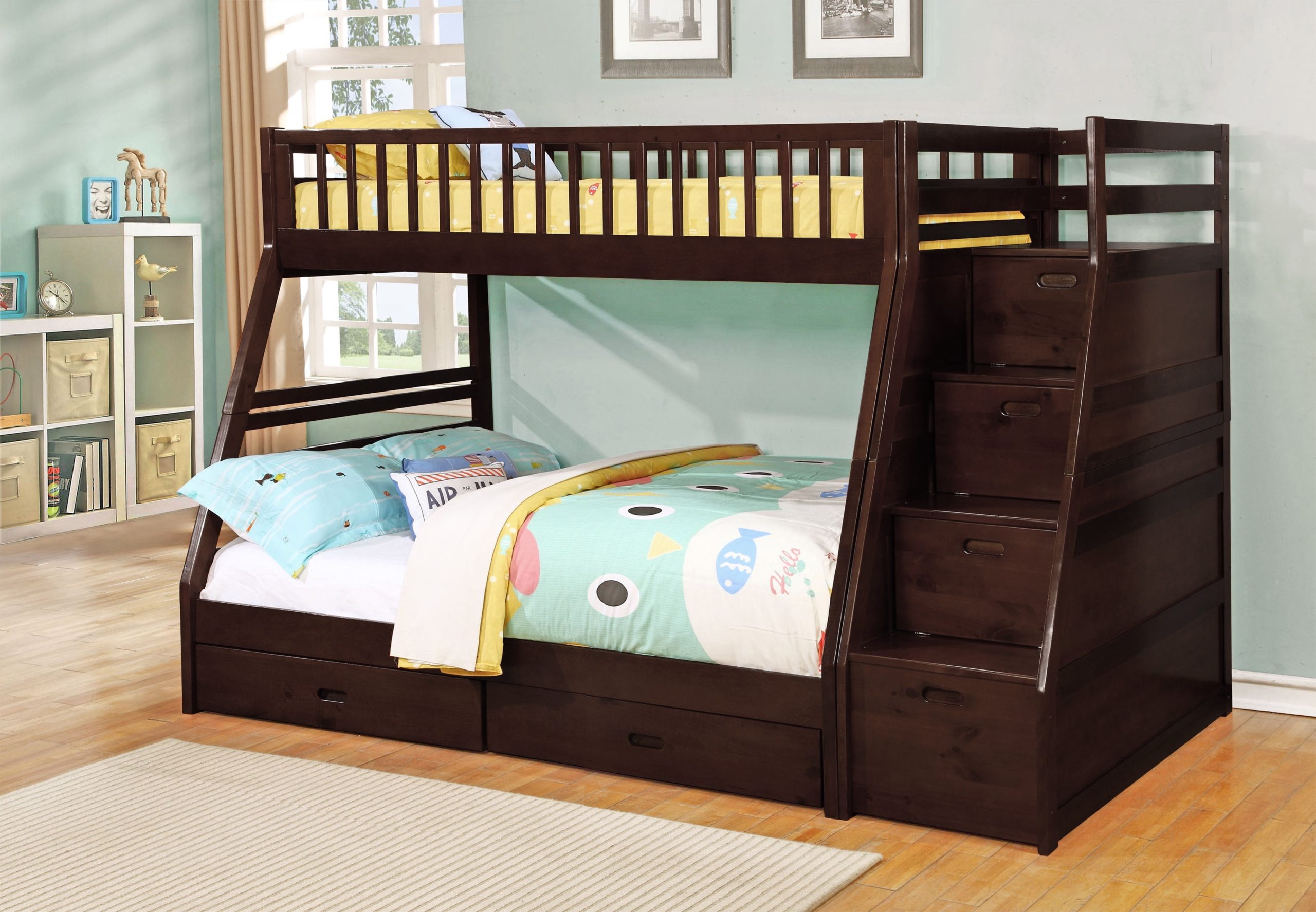 Twin Over Full Bunk Bed With Stair Storage Drawers At Anthony Sears Blog for Twin Over Full Bunk Bed Stairs