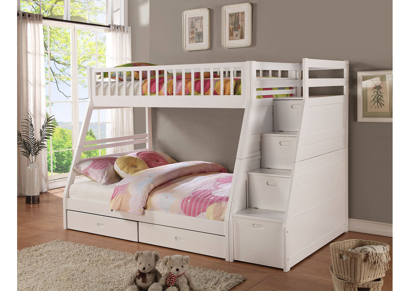 Twin Over Full Bunk Bed With Stairs Online intended for Creating Safe Sleeping Spaces with Twin Over Twin Bunk Beds Featuring Stair Access