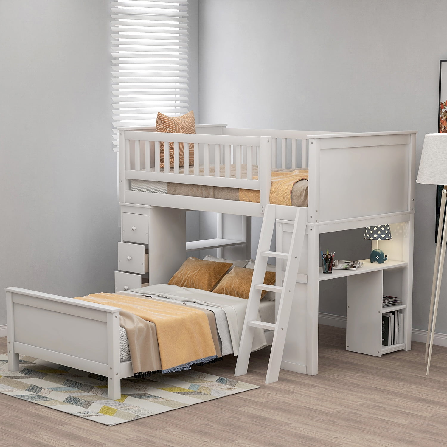 Twin White Bunk Bed With Stairs At Ronnie Baker Blog with regard to Creating a secure sleeping environment with white bunk beds featuring stairs