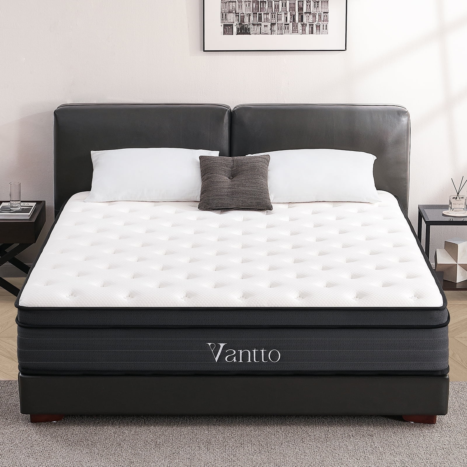 Vantto 12 Inch King Size Memory Foam Mattress In A Box With Pocket ... for The Ultimate Guide to Choosing the Right 12 Inch King Size Memory Foam Mattress