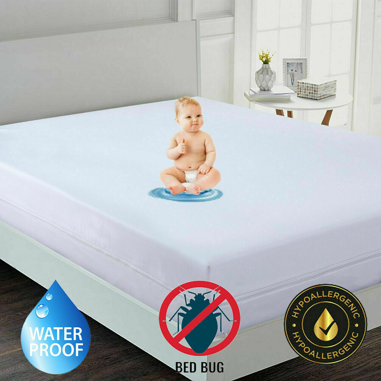 Waterproof Mattress Encasement Anti Bed Bug Cover Protector Single ... pertaining to Understanding bed bugs and how waterproof mattress protectors can help