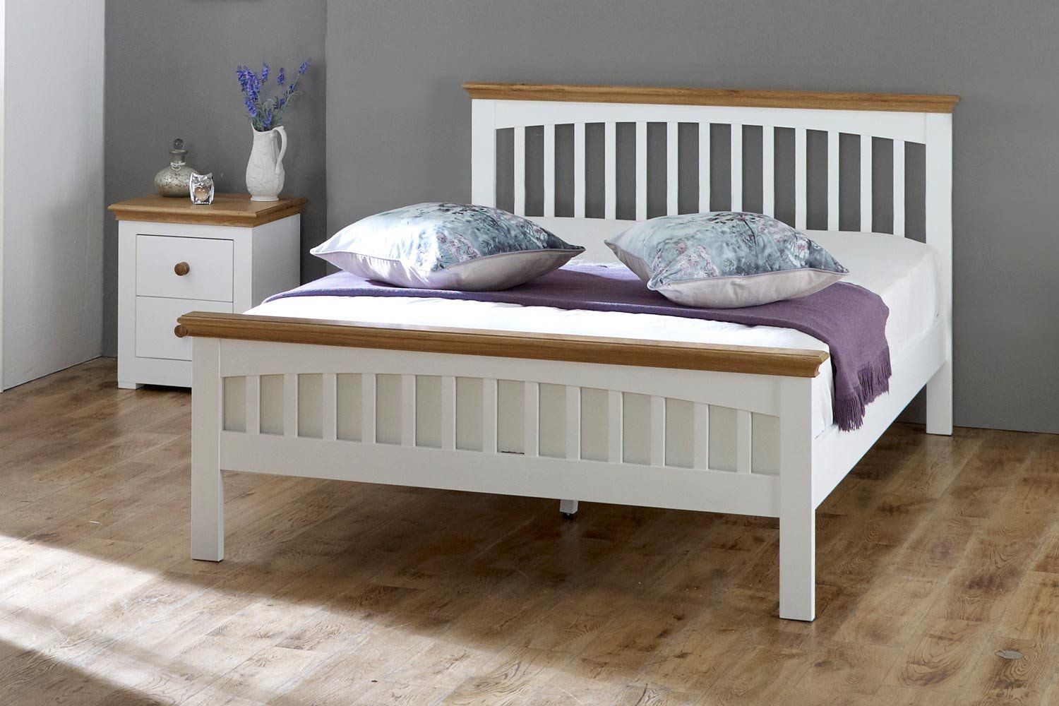 White Bed Frame With Oak Trim At Anthony Cindy Blog within Understanding the timeless appeal of white and oak bed frames