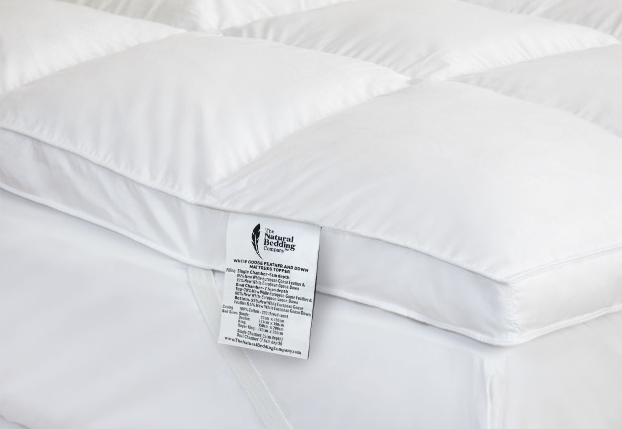 White Goose Down Mattress Topper (Single Chamber – 5Cm Depth) – The ... regarding Exploring the longevity and durability of high-quality goose down bedding