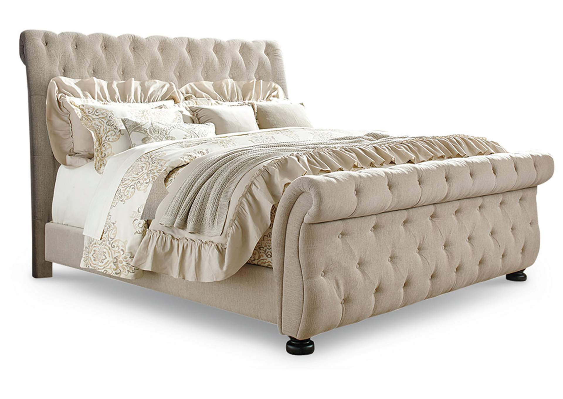 Willenburg California King Upholstered Sleigh Bed in How to measure your space correctly for a king size sleigh bed