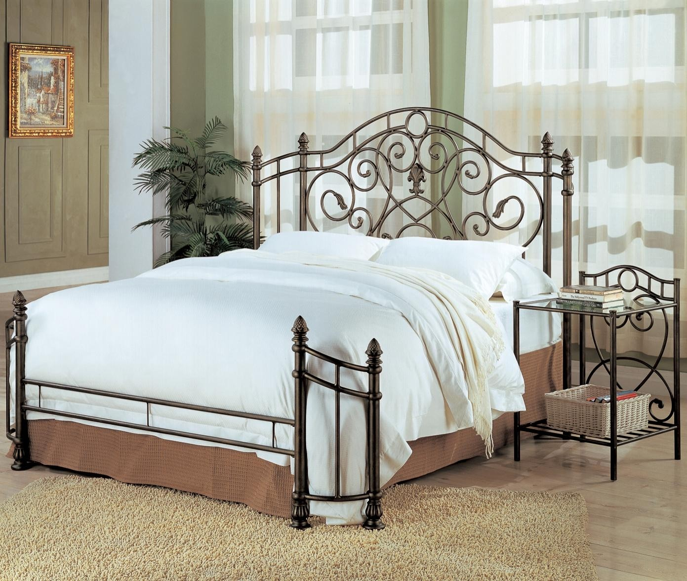 Wrought Iron Headboards Queen | Foter pertaining to Exploring the history and craftsmanship behind wrought iron bedding