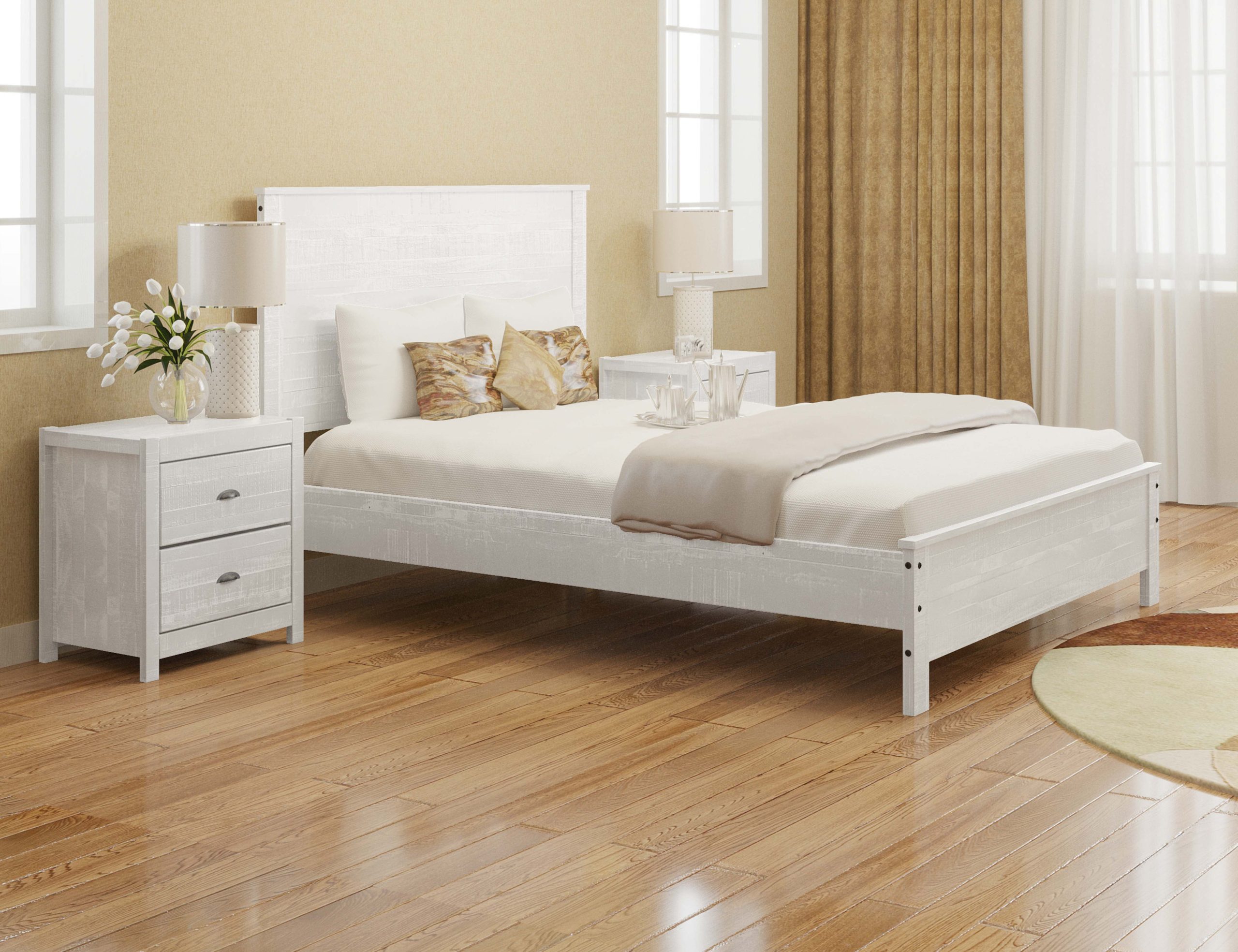 Yes4Wood Solid Wood Twin Bed Frame With Headboard, Heavy Duty Modern ... with regard to Wood Twin Bed Frame With Headboard