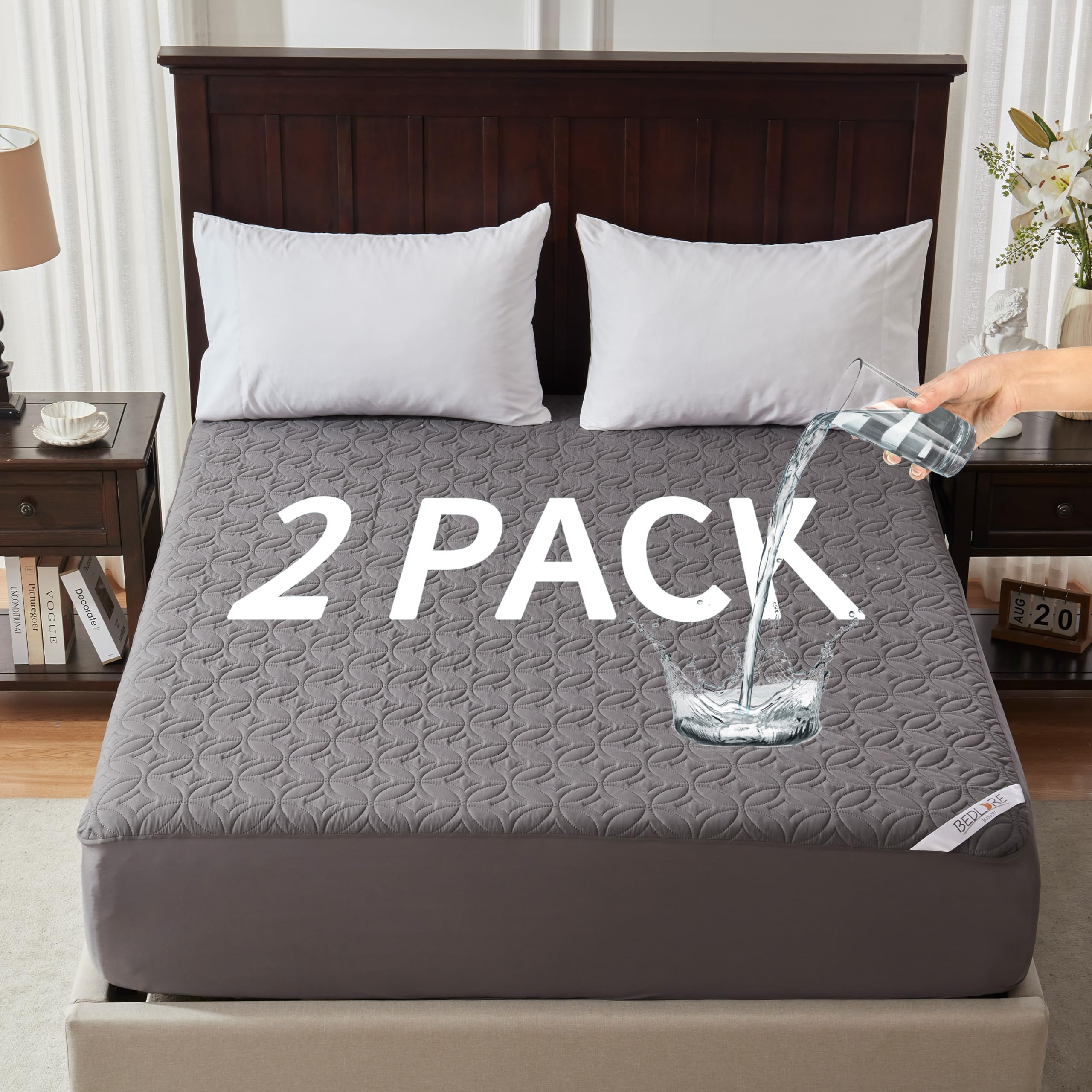 2 Pack Waterproof Mattress Protector, Twin Xl Size Noiseless Durable ... regarding Choosing the right twin xl waterproof mattress protector for family use