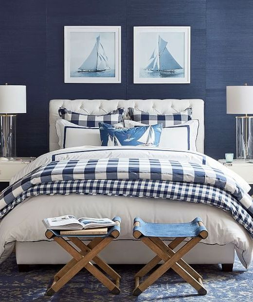 20 Blue Bedroom Ideas With A Coastal Beach Theme inside Blue And White Coastal Bedding