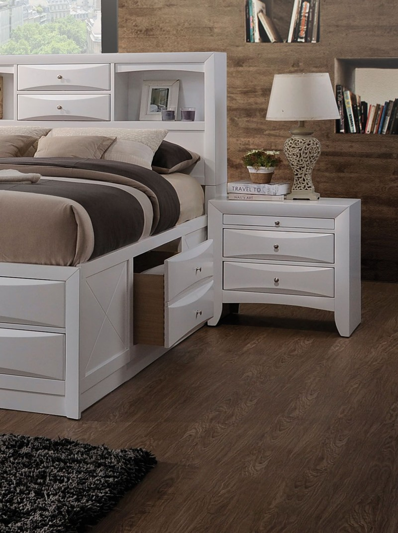 Acme | 21700Q Ireland Bedroom Set With Storage Bed In White with White Bedroom Set With Storage