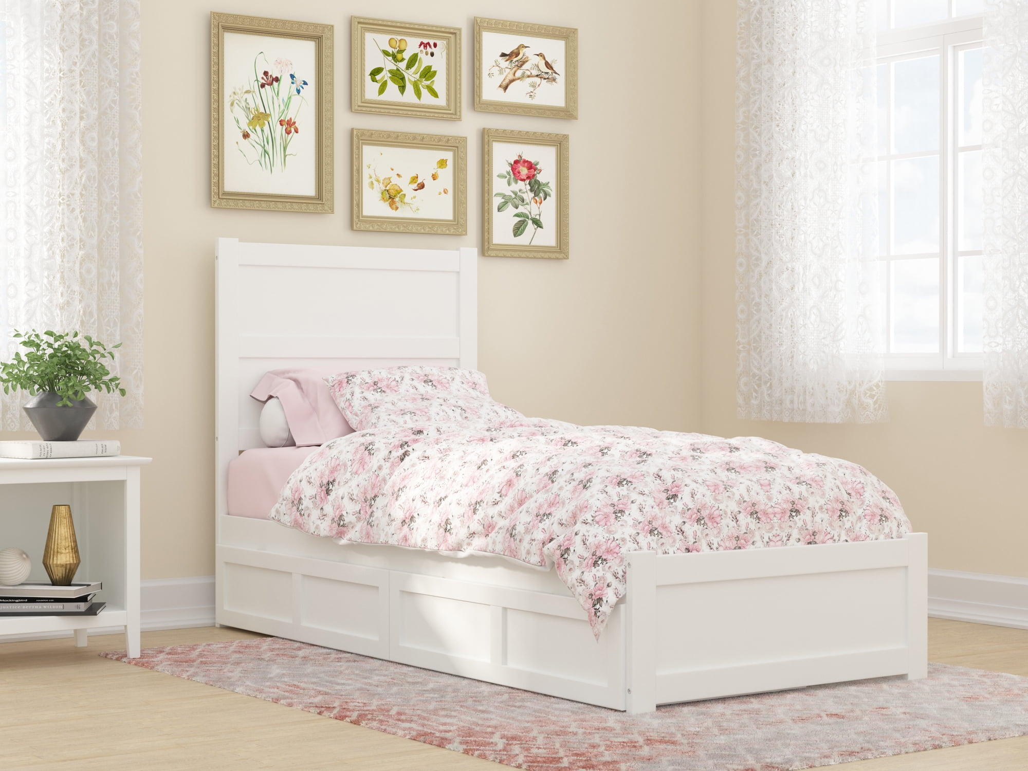 Afi Noho Twin Xl Wood Platform Bed With Headboard Footboard & 2 Storage ... with regard to Understanding the Benefits of Twin XL Bed Frames with Built-in Storage Solutions