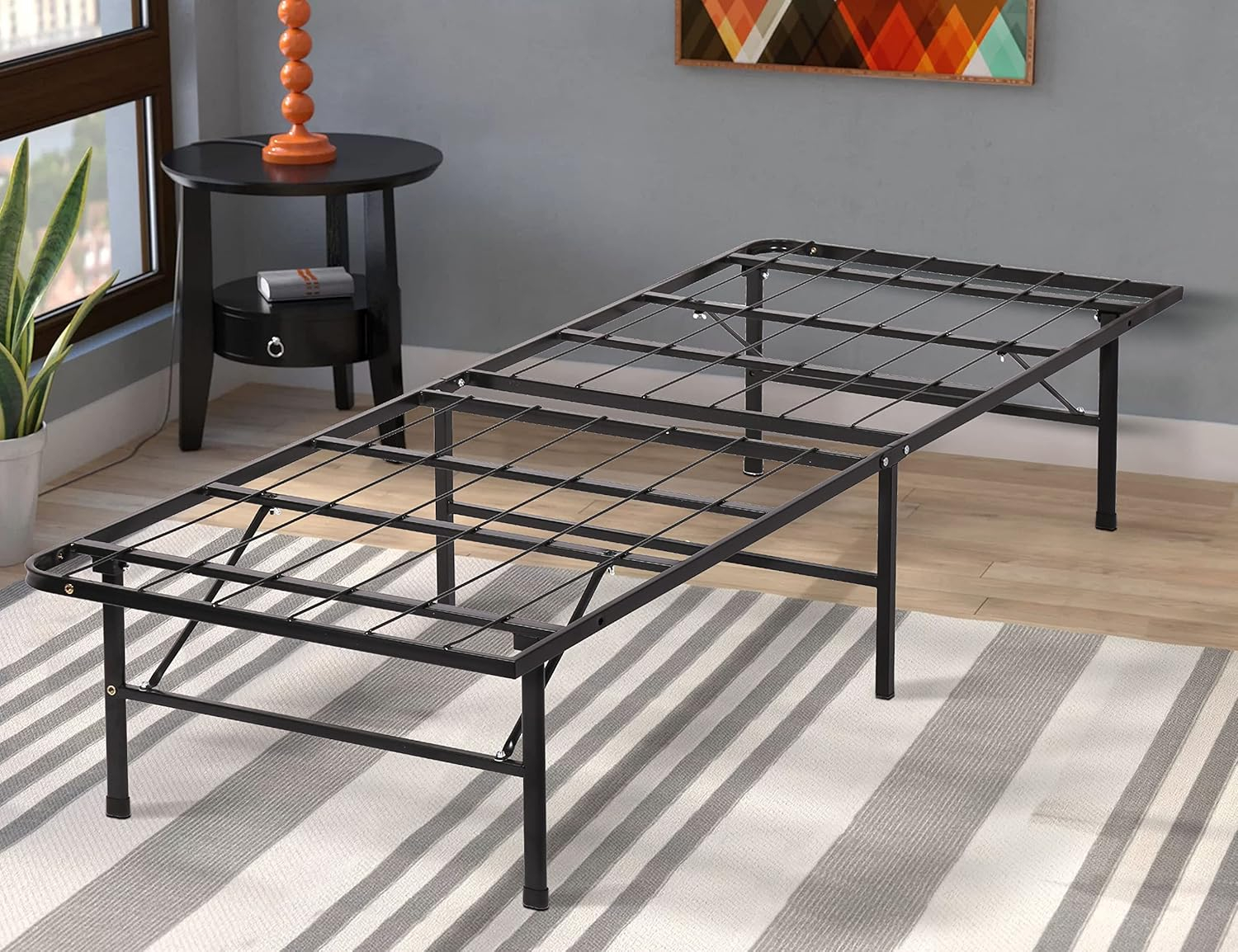 Amazon.com: 14 Inch High Twin Bed Frames Foldable Easy Assembly Twin ... with Understanding the durability advantages of twin size metal bed frames