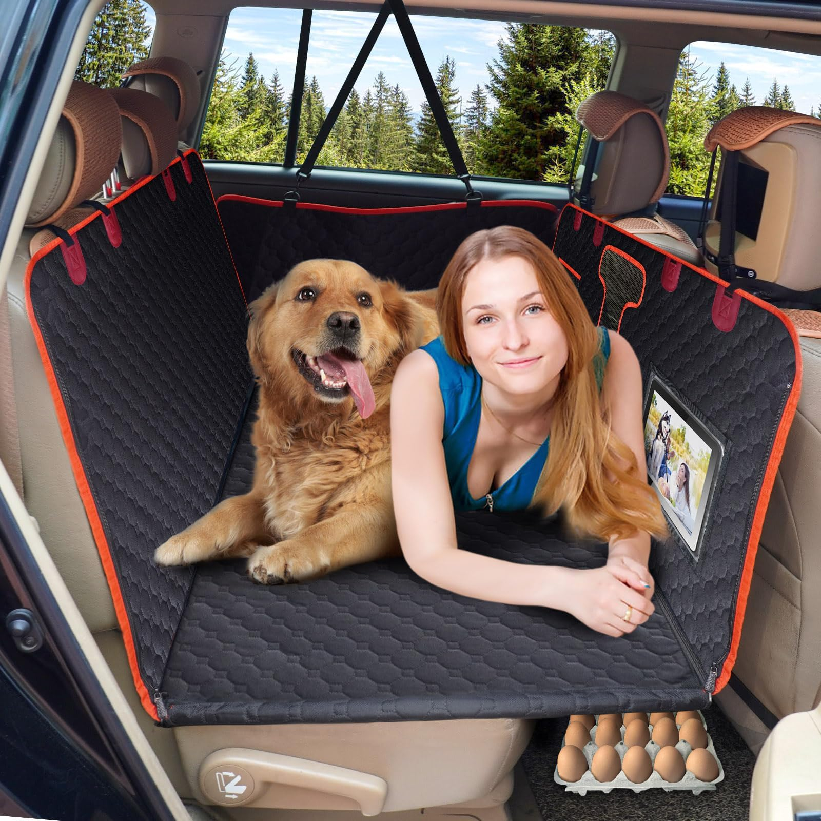 Amazon.com: Amonpaws Car Back Seat Extender For Dogs,Dog Car Seat Cover ... pertaining to Dog Beds For Back Seat Of Car